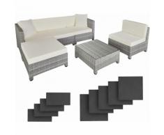 Rattan Lounge mit Aluminiumgestell inkl. Bezüge in 2 Farben - Loungemöbel, Gartenmöbel,