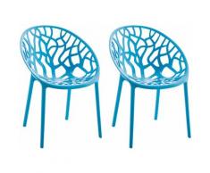 CLP - 2x Stapelbarer Gartenstuhl Hope-blau