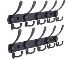 Wandgarderobe - 5 Drei Haken, Heavy Duty Edelstahl, Metallgarderobe für Garderobe Handtuchhalter