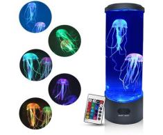 Quallen-Lava-Lampe, Quallen-Lampe mit bunter Farbwechsellampe, Quallen-Aquarium-Schreibtischlampe,