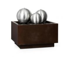 Blumfeldt - Triumvirat Gartenbrunnen Zimmerbrunnen Indoor & Outdoor LED verzinkt Edelstahl