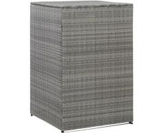 Mülltonnenbox für 1 Tonne Anthrazit 76x78x120 cm Poly Rattan VD45637 - Hommoo