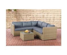Ecksofa-Garnitur Genero 5mm-rund/natura-Eisengrau