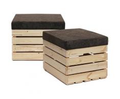 Grandbox - Sitzhocker aus Holz 37x40x50 Polster, Sitztruhe Hocker mit Stauraum, Sitzbank, Sitzpouf,