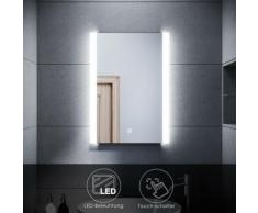 SONNI LED Badspiegel mit Beleuchtung Bad Wandspiegel Badezimmerspiegel 50x70cm Touch