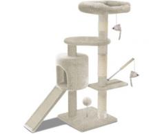 Vounot - Kratzbaum mit Kratzbrett Sisalseil für Katzen, Katzenbaum 115cm L, Beige
