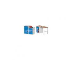 QUIPO Werkzeugschrank, BxT 600 x 600 mm - Höhe 800 mm, 4 Schubladen - lichtgrau