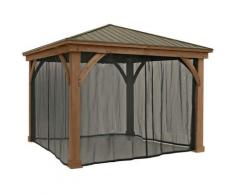 Westmann Holz Pavillon Devon 12x12 Moskitonetz schwarz