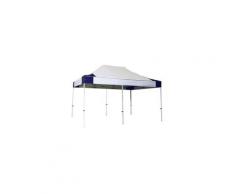 Faltpavillon 3x6 m Stahl 32, Polyester - wasserdicht | Weiß und Blau