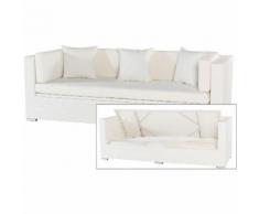 OUTFLEXX 3-Sitzer Sofa, weiß, Polyrattan, inkl. Polster und wasserfeste Kissenbox