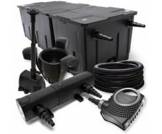 FilterSet: Bio Teichfilter bis 90000l UV Klärer mit 24W 80W Pumpe Skimmer und Springbrunnenpumpe