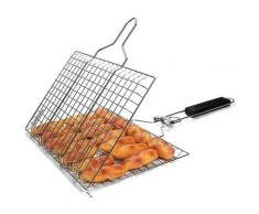Grillkorb mit Holzgriff, faltbarer tragbarer BBQ-Grillkorb, Grill-Fischkorb-Clip, BBQ-Korb-Clip,