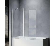 Badewannenaufsatz 2-teilig für Badewanne ESG Glas Duschwand Duschabtrennung 120 - Sonni