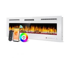 Elektrokamin Wandkamin Elektrischer Kamin mit Heizung 9 Farbmodi led flammeneffekt, 900/1800 w