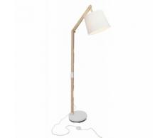 BRILLIANT CARLYN Leseleuchte 163 cm Metall / Holz / Textil Holz hell / weiß