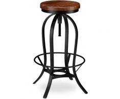 Barhocker industrial, Tresenhocker drehbar, hoher Vintage Hocker, höhenverstellbar bis 76,5 cm,