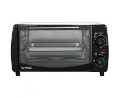 Mini Backofen 12 Liter, 800 Watt Toasterofen mit Timer schwarz-weiß BF10wsz - schwarz-weiß - Woltu