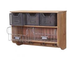 HHG - Küchenregal 318, Haushaltsregal Regal, Tanne Holz Vintage Patchwork 42x60x24cm