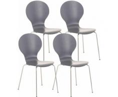 4er Set Besucherstuhl Diego-grau