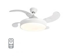 Qazqa - Deckenventilator weiß mit Fernbedienung inkl. LED - Xiro