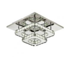Stoex - Moderne Quadratische Deckenleuchte 30cm 36W led Kristall Deckenleuchte Kronleuchter Bilayer