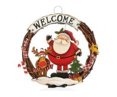 FVO - com-four Geflochtener Adventskranz – Willkommener Türkranz zu Weihnachten – Weihnachtsdeko