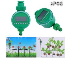 Bearsu - 2 Stück elektrische automatische Sprinkler-Timer mit Digitalanzeige für Rasengarten (2