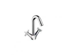 HG Zweigriff Waschtischarmatur Logis Classic chrom Push-Open Ablaufgarnitur Hansgrohe 71272000
