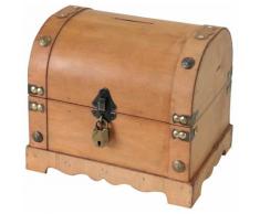 6414-51 Spardose aus Holz Euro Einwurfschlitz Schatztruhe Namibia, 23,5 x 18 x 20 cm - HMF