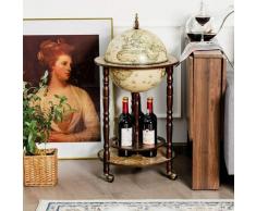 Weinregal mit Rollen Globusbar Barwagen Globus Bar Hausbar Servierwagen - Costway