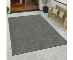 Paco Home - In- & Outdoor Teppich Küchenteppich Design Einfarbig Sisal Optik Dunkelgrau 60x110 cm
