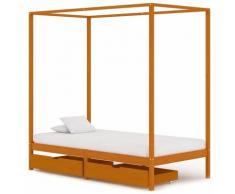 Vidaxl - Himmelbett-Gestell Kiefernholz mit 2 Schubladen 90x200cm Modell 2