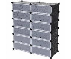 6 Ebenen Kunststoff Schuhregal Schuhablage Aufbewahrung Steckregal Schrank Badregal Regalsystem