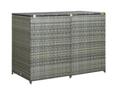 YOUTHUP Mülltonnenbox für 2 Tonnen Poly Rattan Anthrazit 148×77×111 cm