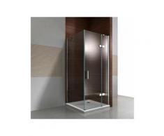 Duschkabine Eckdusche 8 mm Nano Echtglas DX403 - Breite wählbar Einbau Links, 90cm, 80cm