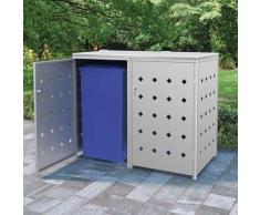 YOUTHUP Mülltonnenbox für 2 Tonnen 240 L Edelstahl