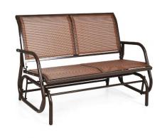 Giantex - Schaukelbank Balkon Bank 2 Sitzer, Gartenbank Gartenschaukel Metallgestell, Schaukelstuhl