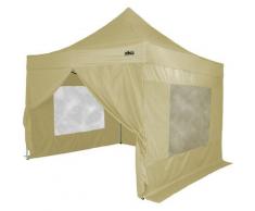 Profi Faltpavillon mit 4 ST, champagner, 3 x 3 m