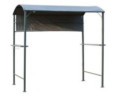 Outsunny - ® Grillpavillon BBQ-Pavillon mit 2 Ablagen Flammschutzdach Polyester Schwarz