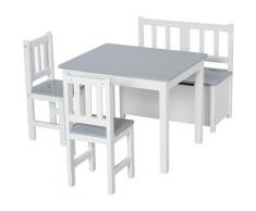 Kindersitzgruppe mit Kindermöbel Kindertisch Kinderstuhl Kinderbank für 3+ Jahre Kinder Kiefernholz