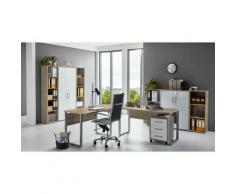 Arbeitszimmer Büromöbel komplett Set Office Edition Eiche/ Weiß Matt (Set 5) - Eiche Sonoma/ Weiß