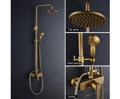 Auralum Duscharmaturen Set Messing Duschsystem Überkopfbrause Regendusche Duschset Handbrause