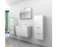 Badmöbel Set Gently 1 V3 Weiß mdf Waschtisch 80cm mit 5W LED-Strahler