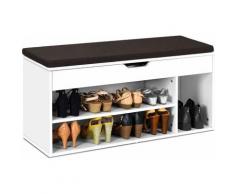 Costway - Schuhbank mit Sitzflaeche, Schuhregal Holz, Schuhkommode Schuhablage Schuhschrank