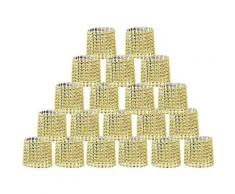 20 Stück Serviettenringe, Strass Bling Serviettenringe Weihnachten Gold Serviettenhalter für Party