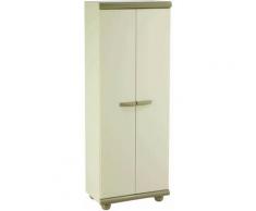 Gartenschrank aus Harz Nebrasca Gardiun 62,5x39x175 cm Beige 2 Türen
