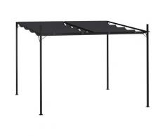 Vidaxl - Pavillon mit Ausziehbarem Dach 300x300x233 cm Anthrazit - Anthrazit