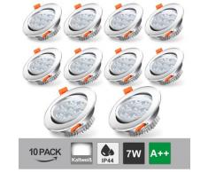 10 x 5W LED Einbauleuchte Weiß Aluminium Silber Matt Einbauspot + für Flur Wohnzimmer Badezimmer