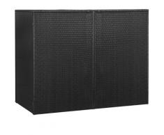Mülltonnenbox für 2 Tonnen Schwarz 153 x 78 x 120 cm Poly Rattan VD45636 - Hommoo