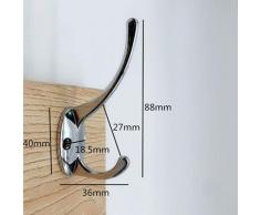 1 x 36 mm Wandgarderobe aus Zinklegierung mit zwei Haken für Handtücher, Kleidung, Badezimmer,
